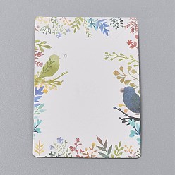 Птица Картонных карт дисплей ювелирных изделий, для подвешивания сережек и ожерелий, прямоугольные, красочный, Рисунок птицы, 9x6x0.05 см, отверстие: 0.2 см, 100 шт / мешок