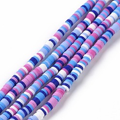 Plum Handmade Polymer Clay Beads Strands, for DIY Jewelry Crafts Supplies, Heishi Beads, Disc/Flat Round, Plum, 3x0.6~1.2mm, Hole: 1.6~1.8mm, about 412pcs/strand, 15.94 inch(40.5cm)