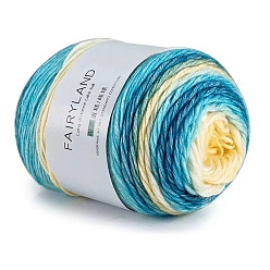 Deep Sky Blue 100g Cotton Yarn, Dyeing Fancy Blend Yarn, Crocheting Cake Yarn, Rainbow Yarn for Sweater, Coat, Scarf and Hat, Deep Sky Blue, 3mm