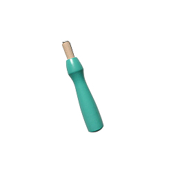 Dark Cyan Wood Embroidery Stitching Punch Needle, with Copper Wire, Cross Stitch Tools, Dark Cyan, Handle: 90x14mm, Pin: 78mm