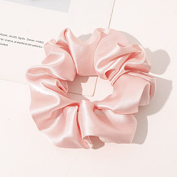 Misty Rose Satin Face Elastic Hair Accessories, for Girls or Women, Scrunchie/Scrunchy Hair Ties, Misty Rose, 120mm