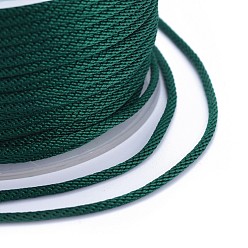 Vert Cordons tressés en polyester, pour la fabrication de bijoux, verte, 2mm, environ 21.87 yards (20m)/rouleau