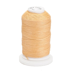 PeachPuff Waxed Polyester Cord, Flat, PeachPuff, 1mm, about 76.55 yards(70m)/roll