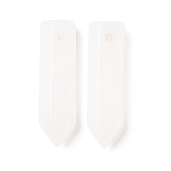 White Jade Natural White Jade Pointed Pendants, Faceted, Bullet, 30~33x8~9mm, Hole: 1.4~1.6mm