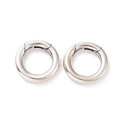 Antique Silver 925 Sterling Silver Spring Gate Rings, Antique Silver, 12x2.5mm, Inner Diameter: 7.5mm