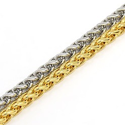 Couleur Mélangete 304 fabrication de bracelets en chaîne de blé en acier inoxydable, couleur mixte, 8-1/4 pouces (210 mm), 4mm