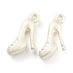 Plata Mate Color Colgantes de la aleación, zapato de tacón, de color plata mate, 15x8x4 mm, agujero: 1.2 mm