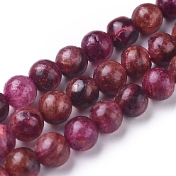 Thulite Natural Thulite Beads Strands, Dyed, Round, 6mm, Hole: 0.7mm, about 63 pcs/Strand, 16.14 inch(41 cm) 