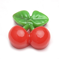 Red Resin Decoden Cabochons, Cherry, Red, 16x17x7mm