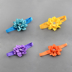 (52) Непрозрачная лаванда Эластичные детские повязки, со случайным цветным эластичным шнуром, повязки для маленьких девочек, разноцветные, 112 мм