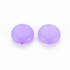 Dark Orchid Imitation Jelly Acrylic Beads, Flat Round, Dark Orchid, 12x5mm, Hole: 1.4mm, about 1110pcs/500g