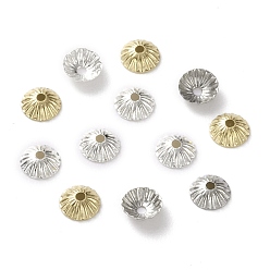 Couleur Mélangete Chapeau perle en laiton, multi-pétale, couleur mixte, 4.5x1.5mm, Trou: 1mm