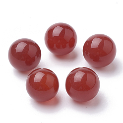 Red Natural Agate Beads, Gemstone Sphere, Round, No Hole/Undrilled, Dyed, Red, 10mm