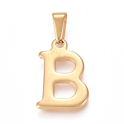 Letter B 304 colgantes de acero inoxidable, dorado, letter.b inicial, 20x13x1.8 mm, agujero: 3x7 mm