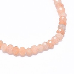 Sunstone Natural Sunstone Beads Strands, Faceted, Rondelle, 3.5~4x2~2.5mm, Hole: 0.7mm, about 43pcs/strand, 15.5 inch(39.5cm)