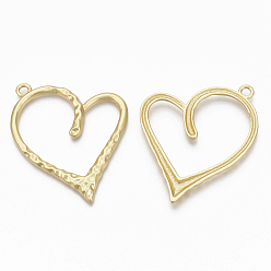 Real 18K Gold Plated Alloy Big Pendants, Matte Style, Cadmium Free & Nickel Free & Lead Free, Heart, Real 14K Gold Plated, 57x47x3.5mm, Hole: 3mm
