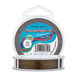 Antique Bronze Round Copper Wire for Jewelry Making, Antique Bronze, 0.2mm, 32 Gauge, about 524.93 Feet(160m)/roll