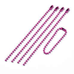 Фуксиновый Железные шариковые цепи, окрашенные распылением, цепочки тегов, красно-фиолетовые, 117x2.5 мм