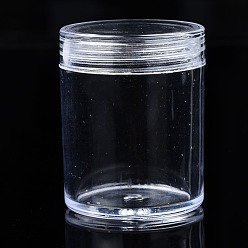Clear Column Polystyrene Bead Storage Container, for Jewelry Beads Small Accessories, Clear, 5x4cm, Inner Diameter: 3.35cm