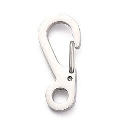 Stainless Steel Color 304 Stainless Steel Push Gate Snap Key Clasps, Manual Polishing, Stainless Steel Color, 24x10x4mm, Inner Diameter: 5.5x10.5mm