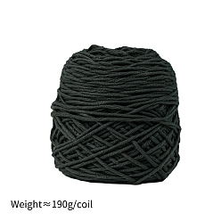 Gris Oscuro Hilo de algodón con leche de 190g y 8capas para alfombras con mechones, hilo amigurumi, hilo de ganchillo, para suéter sombrero calcetines mantas de bebé, gris oscuro, 5 mm