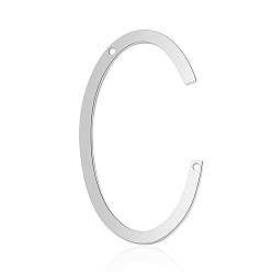 Letter C 201 Stainless Steel Links connectors, Letter, Stainless Steel Color, Letter.C, 37x21x1mm, Hole: 1mm