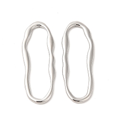 Stainless Steel Color 304 Stainless Steel Linking Rings, Irregular Oval, Stainless Steel Color, 35x13x2mm, Inner Diameter: 30.5x7.5mm