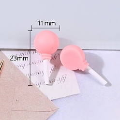 Pink Cabochons décodés en résine opaque, pour les accessoires de cheveux, nourriture imitation, ballon, rose, 23x11mm
