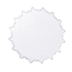 Blanc Ensemble de tapis de tasse de bricolage moules en silicone, moules de résine, pour diy uv résine, fabrication artisanale de résine époxy, fleur de mandala, blanc, 238x9mm