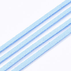 Light Sky Blue Faux Suede Cord, Faux Suede Lace, Light Sky Blue, 2.5~2.8x1.5mm, about 1.09 yards(1m)/strand