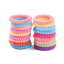 Mixed Color Plastic Telephone Cord Elastic Hair Ties, Ponytail Holder, Mixed Color, 19~23mm