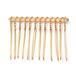 Light Gold Accessoires de peigne de cheveux en fer, or et de lumière, 36.5~37x43~46x3.5~5mm