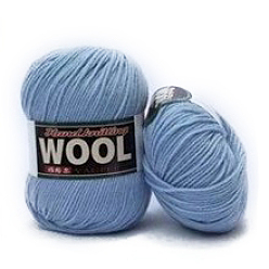 Light Steel Blue Polyester & Wool Yarn for Sweater Hat, 4-Strands Wool Threads for Knitting Crochet Supplies, Light Steel Blue, about 100g/roll