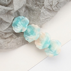 Turquoise Shell Shape Cellulose Acetate Alligator Hair Clips, Hair Accessories for Girls, Turquoise, 72x23x25mm