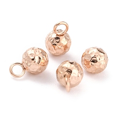 Розовое Золото Ионное покрытие (ip) 304 брелоки из нержавеющей стали, круглые, , розовое золото , 7.8x5 мм, отверстие : 1.8 мм