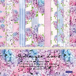 Pink Flower Theme Scrapbook Paper, for DIY Album Scrapbook, Background Paper, Diary Decoration, Pink, 152x152mm, 12 style, 2pcs/style, 24pcs/set