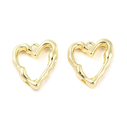 Oro Acumular colgantes de aleación de revestimiento, sin cadmio y níque y plomo, corazón, dorado, 21.5x19x5 mm, agujero: 3.3x2 mm