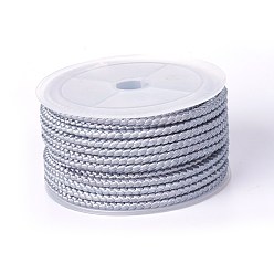 Light Grey Polyester Braided Cord, Light Grey, 3mm, about 8.74 yards(8m)/roll