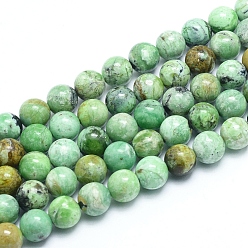 Piedra Preciosa Natural Hebras naturales de perlas de variscita, rondo, 8~8.5 mm, agujero: 0.8 mm, sobre 49 unidades / cadena, 15.75 pulgada (40 cm)
