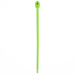 Vert Jaune Serre-câbles en silicone, attaches autobloquantes, attaches zippées réutilisables, vert jaune, 214x13.5x12mm, Trou: 3mm