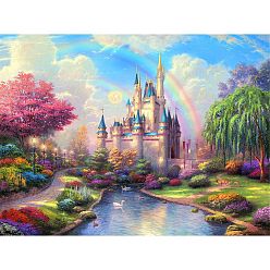 Castle DIY Scenery 5D Full Drill Diamond Painting Kits, including Resin Rhinestones, Diamond Sticky Pen, Tray Plate and Glue Clay, Castle Pattern, 300x400mm