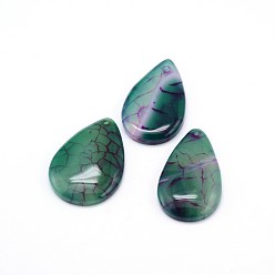 Natural Agate Natural Gemstone Pendants, teardrop, Agate, 30~34x20~23x5~6mm, Hole: 1.5mm
