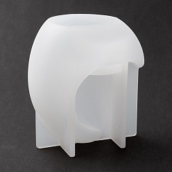 Белый Полумесяц подсвечник силиконовые формы, формы для литья смолы, для уф-смолы, изготовление ювелирных изделий из эпоксидной смолы, белые, 104x95x59 мм, внутренний диаметр: 52.5x37.5 мм