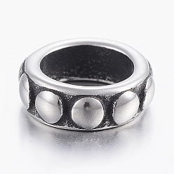 Plata Antigua 304 de acero inoxidable que une los anillos, anillo, plata antigua, 10x3 mm, agujero: 6 mm