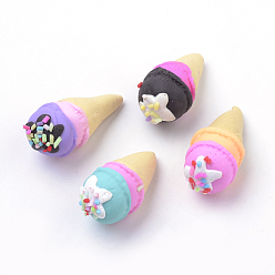 Mixed Color Handmade Polymer Clay Beads, No Hole, Ice Cream, Mixed Color, 30x15mm
