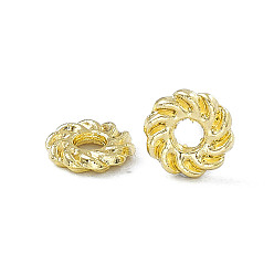 Light Gold Rack Plating Alloy Spacer Beads, Wreath, Light Gold, 5.5x1.3mm, Hole: 1.2mm