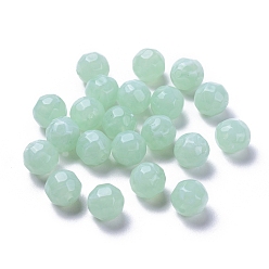 Aigue-marine Perles acryliques, style de pierres fines imitation, facette, ronde, aigue-marine, 11mm, trou: 2 mm, environ 540 pcs / 500 g