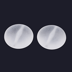 Blanc Fumé Perles acryliques transparents dépoli, plat rond, fumée blanche, 27x13mm, trou: 2 mm, environ 77 pcs / 500 g