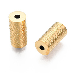 Real 14K Gold Plated 316 Surgical Stainless Steel Beads, Column, Real 14K Gold Plated, 12x6mm, Hole: 1.8mm