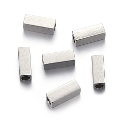 Stainless Steel Color 201 Stainless Steel Beads, Rectangle, Stainless Steel Color, 8x3x3mm, Hole: 2mm